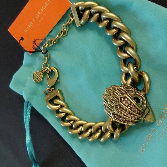 KURT GEIGER LONDON Gold-Tone Chain Bracelet with Eagle Embellished Charm - Picture 4 of 8